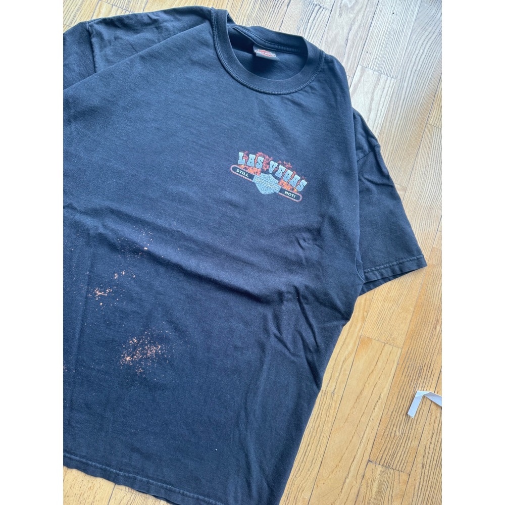 Harley-Davidson Las Vegas Nevada Graphic T-Shirt Black Distressed Mens XL 48